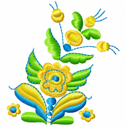 Flowers And Tree Embroidery Design 8
